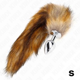 KINK Plug analny S z syntetycznym ogonem 40 cm brązowy silikonowy