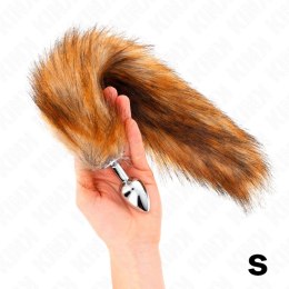 KINK Plug analny S z syntetycznym ogonem 40 cm brązowy silikonowy