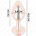 KINK Zatyczka analna metalowa Rose Gold L z ozdobą Czerwona Roża