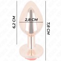 Kink Rose Gold Metal Plug z Czerwoną Rożą - Stal, 7,8 cm, ozdobny