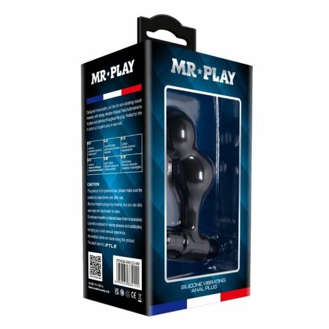 MR PLAY Czarny silikonowy wibrator analny 10 trybow, kompaktowy