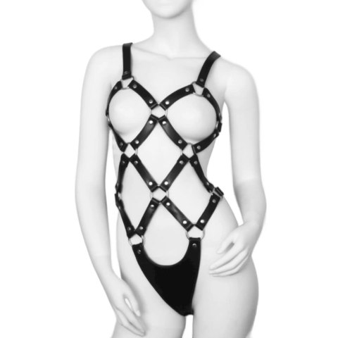 Svenjoyment Leather Body Harness damski, regulowany, czarny S-XL
