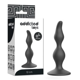 Addicted Toys Korek Analny 12 cm Czarny Silikonowy z Szeroką Podstawą