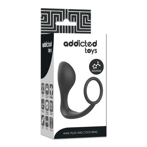 Addicted Toys korek silikonowy z czarnym elastycznym pierścieniem 9,8 cm