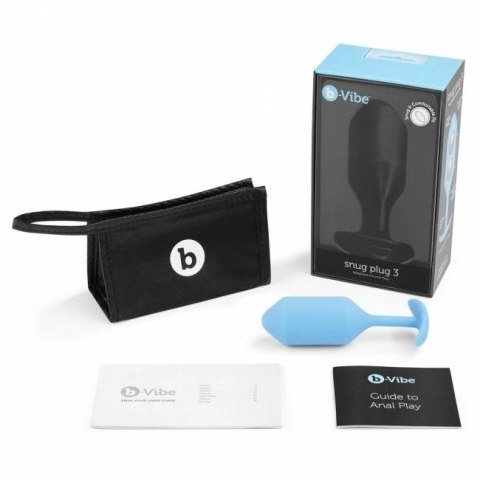 B-Vibe Snug Plug 3 korek anatomiczny silikonowy 180g niebieski