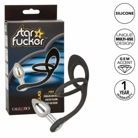 CalExotics Star Fucker Mini Plug silikonowo-metalowy z ozdobą, rozmiar mini
