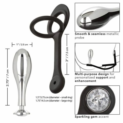 CalExotics Star Fucker Teardrop Plug silikonowo-metalowy z ozdobą