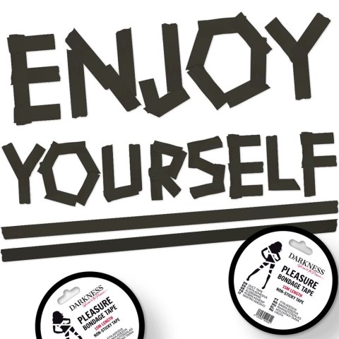 Darkness Taśma Bondage 15m Czarna Bezklejowa Bezpieczna Powierzchnia