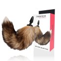 Darkness silikonowy korek z futrzanym ogonem 10 cm czarny
