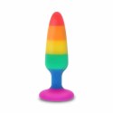 TOYJOY Pride Twink Plug Medium silikonowy 8,5 cm tęczowy