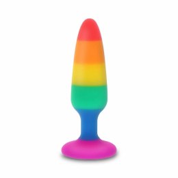 TOYJOY Pride Twink Plug Medium silikonowy 8,5 cm tęczowy