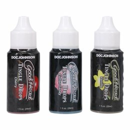 Doc Johnson GoodHead Tingle Drops zestaw 3 smakow 29 ml aplikator