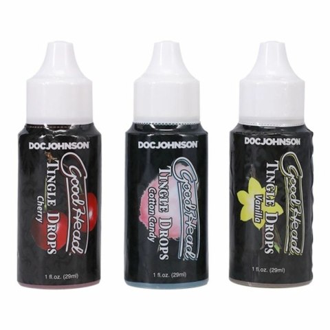 Doc Johnson GoodHead Tingle Drops zestaw 3 smakow 29 ml aplikator