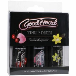 Doc Johnson GoodHead Tingle Drops zestaw 3 smakow 29 ml aplikator