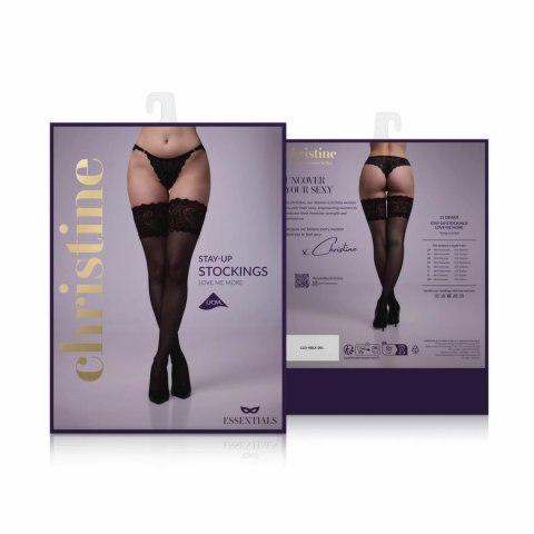 Exclusive Stay Ups Love Me More czarne pończochy 15 den z koronką