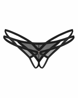 Obsessive Freedom Euridia Stringi z Prześwitującej Tkaniny Czarny