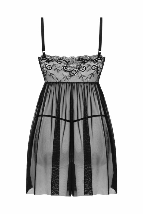 Obsessive Lieve Komplet Babydoll i Stringi Czarny Koronkowy S/M/L
