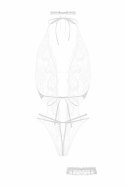 Passion Renee Body Set White - Koronkowy Stroj z Otworem w Kroku