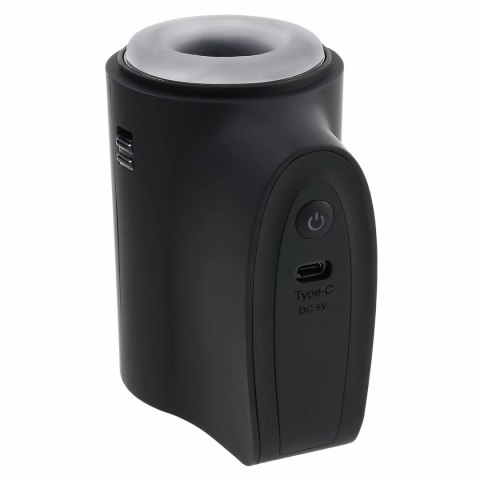 Playboy Come Along Black - dwustronna maszyna intymna z teksturą