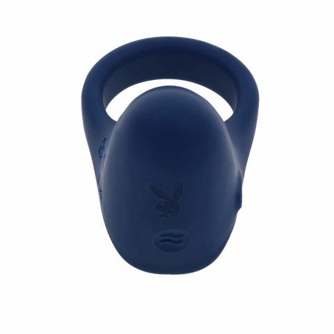 Playboy Pleasure Point Blue - silikonowy pierścień wibrujący, 10 trybow