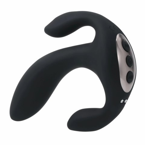 Playboy Triple Threat Black - Wielofunkcyjny wibrator trojstrefowy