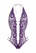 Renee koronkowe body z otwartą częścią dolną fioletowe S-L