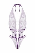 Renee koronkowe body z otwartą częścią dolną fioletowe S-L