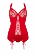 Vixen 2-częściowy komplet Marzia czerwony z gorsetem i koronką