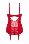 Vixen 2-częściowy komplet Marzia czerwony z gorsetem i koronką