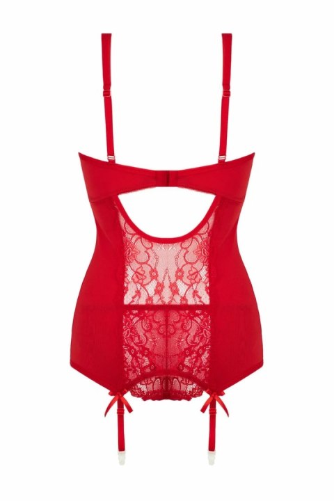 Vibe Couture Marzia czerwony zestaw top z paskami i figi koronkowe