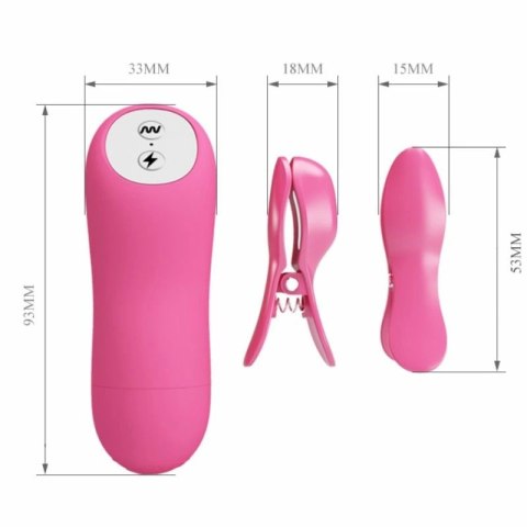 Baile Zaciski Falowe z Wibracjami i Impulsem, Fuksja, Regulowane