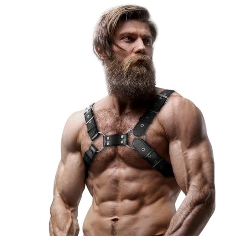 Fetish Submissive Attitude Bulldog - Uprząż męska z eko-skory, regulowana