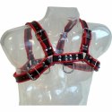 Fetish Submissive Body Harness skorzany czarno-czerwony, uniwersalny