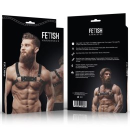 Fetish Submissive Uprząż Bulldog M/L z eko-skory, regulowana, czarna