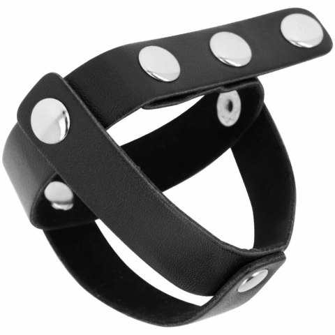 OHMAMA Fetish - anatomiczna skorzana klatka z metalowymi detalami 6,5 cm