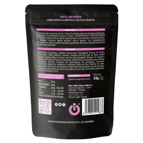 WUG Sex Sense Woman - Gumy z Angelica Sinensis, Maca i Cynkiem 10 szt.