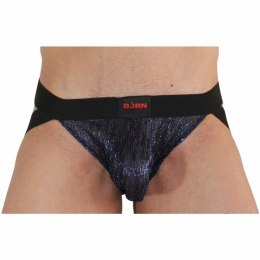 BURN 006 Jockstraps błyszczący niebiesko-czarny M - stylowy design