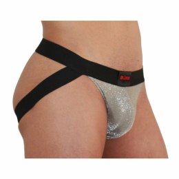 BURN Jockstrap 001 błyszczący beż/czarny S - designerska bielizna męska