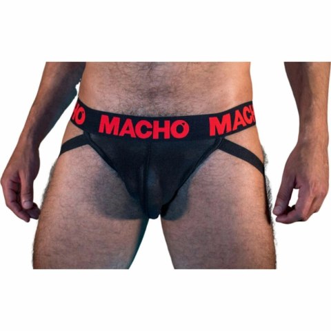 MACHO MX26X2 JOCK jockstrap czarno-czerwony L, elastyczny materiał