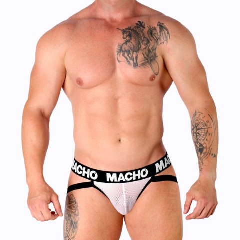 Macho MX26X1 Jockstrap Grid połprzezroczysty biały L