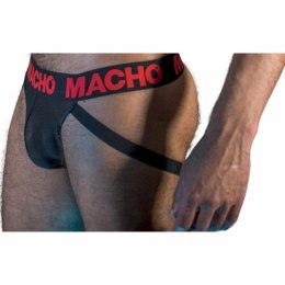 Macho MX26X2 Jockstrap czarno-czerwony S elastyczny połprzezroczysty
