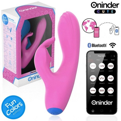 ONINDER Cute Love Bunny - wibrator z funkcją sterowania aplikacją, rożowy 14,5 cm