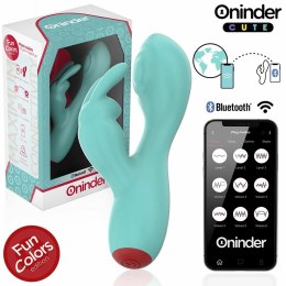 ONINDER Cute Love Bunny - zaawansowana maszyna intymna, turkusowa, 12,5 cm