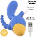 ONINDER Cute Triple Vibrator z Aplikacją - 9 Trybow, USB, Niebiesko-Żołty