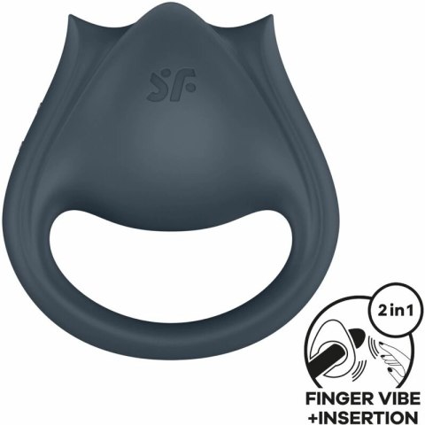 Satisfyer Perfect Pair 2 Grey - Wielofunkcyjny Pierścień i Stymulator 2w1