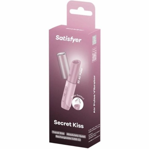 Satisfyer Secret Kiss Wave kompaktowy masażer Air Wave rożowy USB-C
