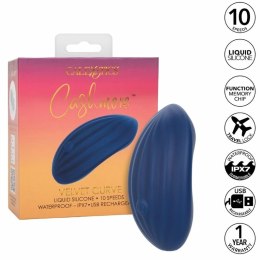 CalExotics Cashmere Velvet Curve Blue - Masażer silikonowy 10 trybow IPX7