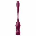 Satisfyer Love Birds Vary kulki treningowe wibrujące Wine Red z aplikacją
