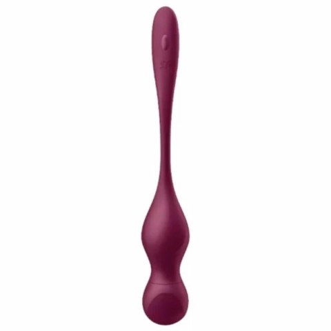Satisfyer Love Birds Vary kulki treningowe wibrujące Wine Red z aplikacją