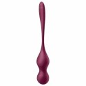 Satisfyer Love Birds Vary kulki treningowe wibrujące Wine Red z aplikacją